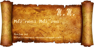 Ménesi Mózes névjegykártya